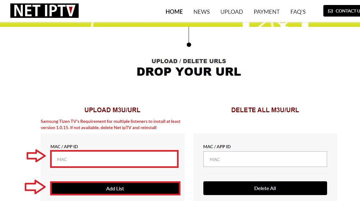 Net IPTV - Add Playlist Online